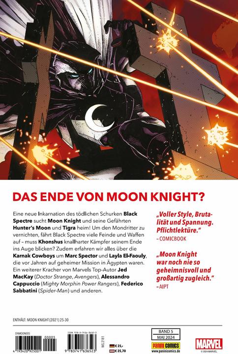 Actual product image Panini Moon Knight: Wächter der Nacht (German, Alessandro Cappuccio, Jed MacKay, Partha Pratim, Alessandro Vitti, Federico Sabbatini, 2024)