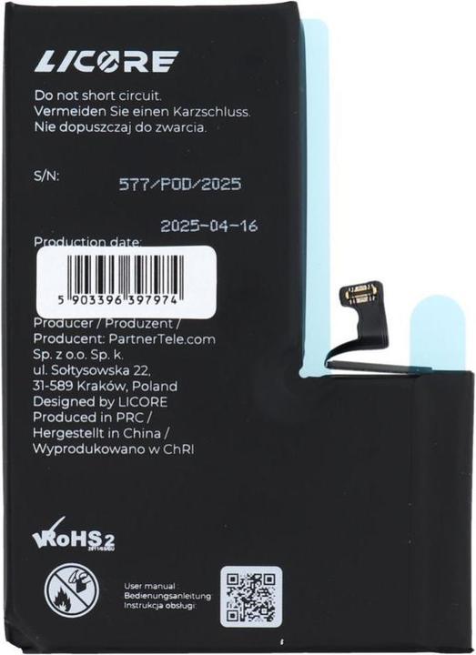Produktbild Licore Battery battery for IPHONE 15 Pro Max 4422 mAh