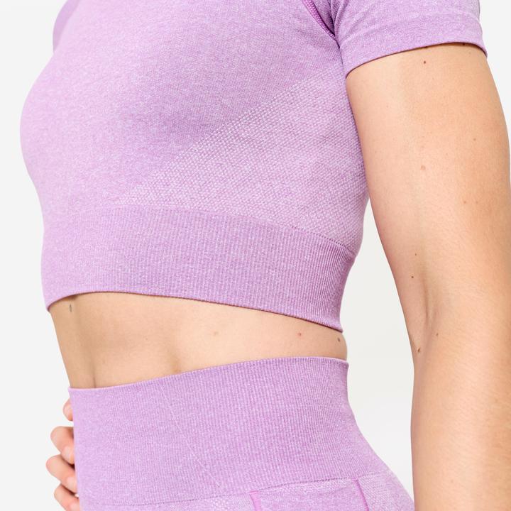 Actual product image Domyos T-Shirt Crop Top nahtloses Material - rosa (S)