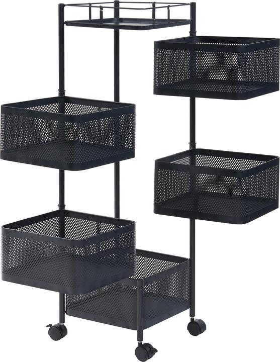 Actual product image En.Casa Sunndal trolley with 5 levels 94.5x27x27cm Black
