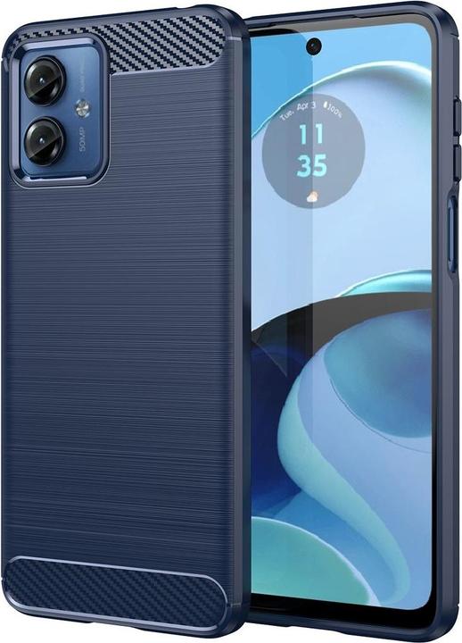 Produktbild König Design Schutz Handy Hülle für Motorola Moto G14 Case Cover Carbon Bumper Etuis Schale (Motorola Moto G14)