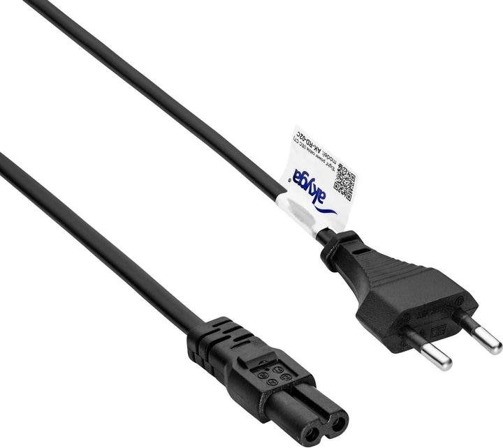 Produktbild Akyga Strom Anschlusskabel (1x Euro-Stecker - 1x Kleingeräte-Buchse C7) 3 m Schw (3 m)