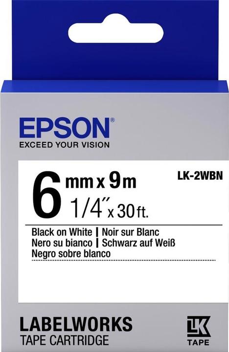 Epson Label Cassette Lk-2wbn (0.60 cm, Black)