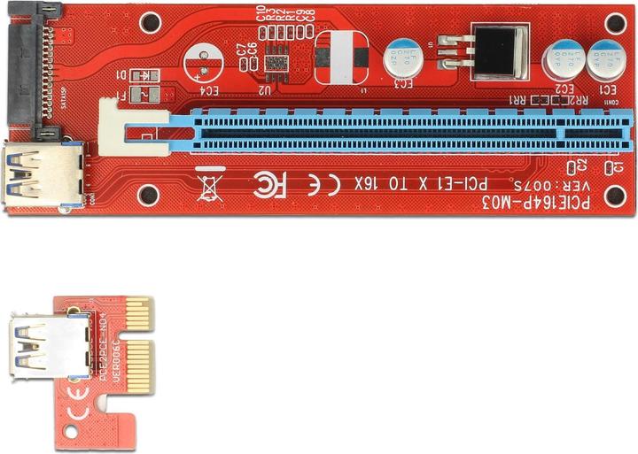 Actual product image Delock PCI-Express riser card, x1 to x16