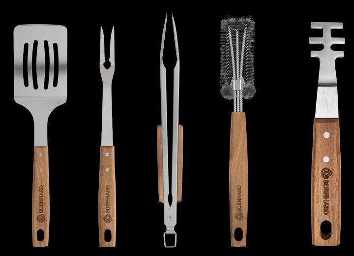 Burnhard Couverts à barbecue en acacia 5 pcs.