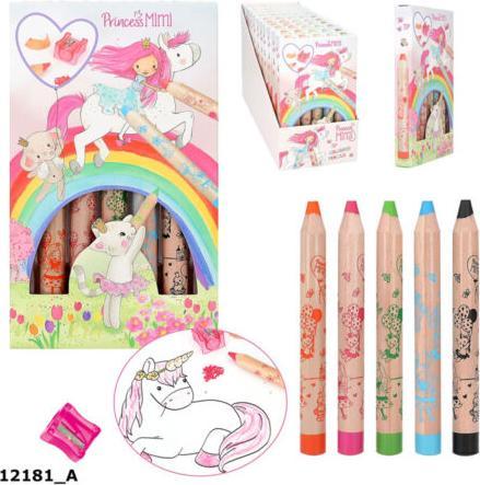 Depesche Princess Mimi - Coloured Pencils & sharpener - ( 0412181 ) (Mehrfarbig, 5 x)
