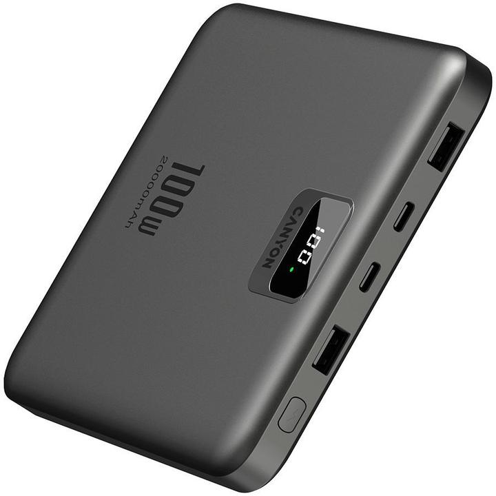 Produktbild Canyon Powerbank PB-2008 LED 20000 mAh PD100W QC3.0 ciemnoszary (CNE-CPB2008DG) (20000 mAh)