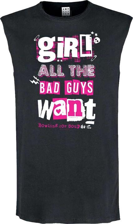 Actual product image Amplified Unisex Adult Girl All The Bad Guys Want Bowling For Soup Sleeveless T-Shirt (XL)