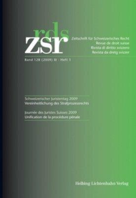 Produktbild ZSR 2009 II Heft 1 - Schweizerischer Juristentag 2009 (Französisch, Deutsch, 2009)