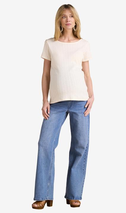 Actual product image Envie de Fraise Bio-Kollektion: Umstands-Shirt aus Pointelle-Jersey mit Rückenausschnitt (36, 38)
