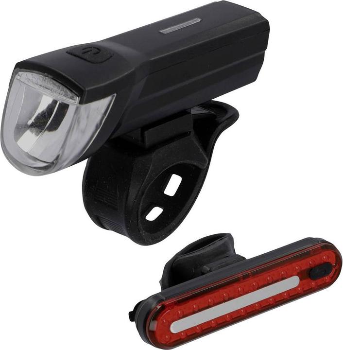 Produktbild Fischer Fahrrad-Akku-LED-Beleuchtungs-Set, 30 Lux (30 lm)