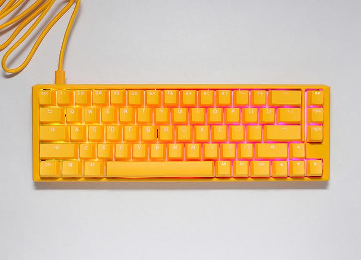 Actual product image Ducky One 3 Yellow SF Gaming Keyboard, RGB LED - MX-Blue (US) (US, Cable)