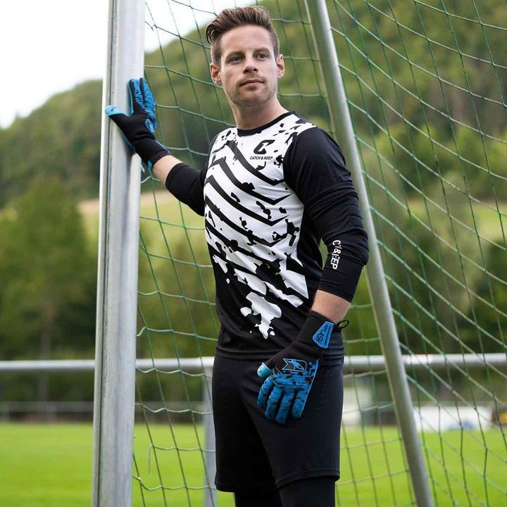 Immagine prodotto Catch & Keep Maglia Protezione Portieri Taglia M Bianco-Nero Maglia Portiere Calcio Top (M)