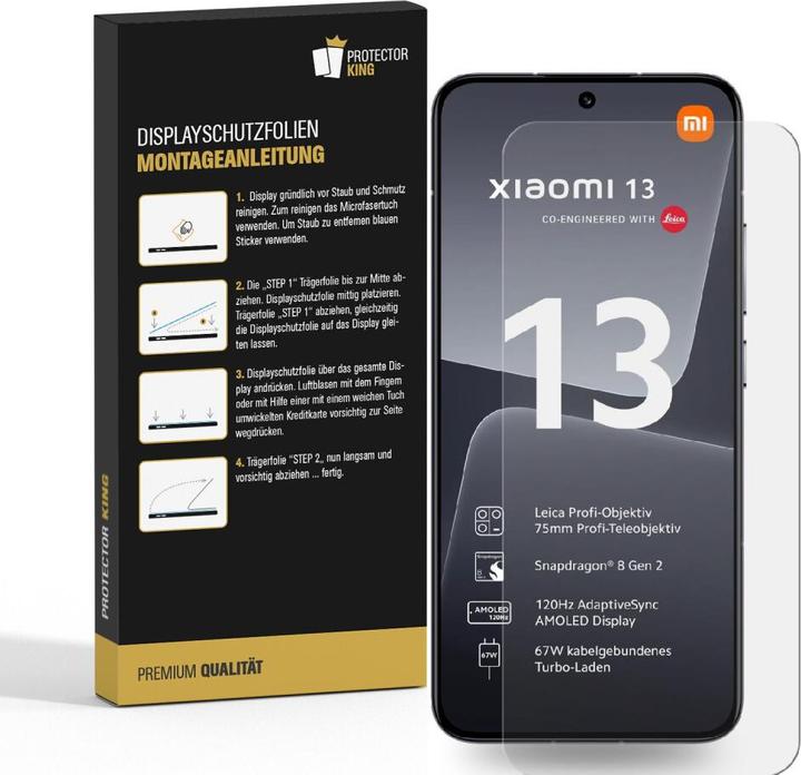 Produktbild Protectorking 6x 9H Panzerglas flexibel HD Klar (6 Stück, Xiaomi 13)