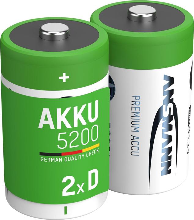 Produktbild Ansmann NiMH Akku Mono D 5000 mAh maxE (2 Stk., D, 5000 mAh)
