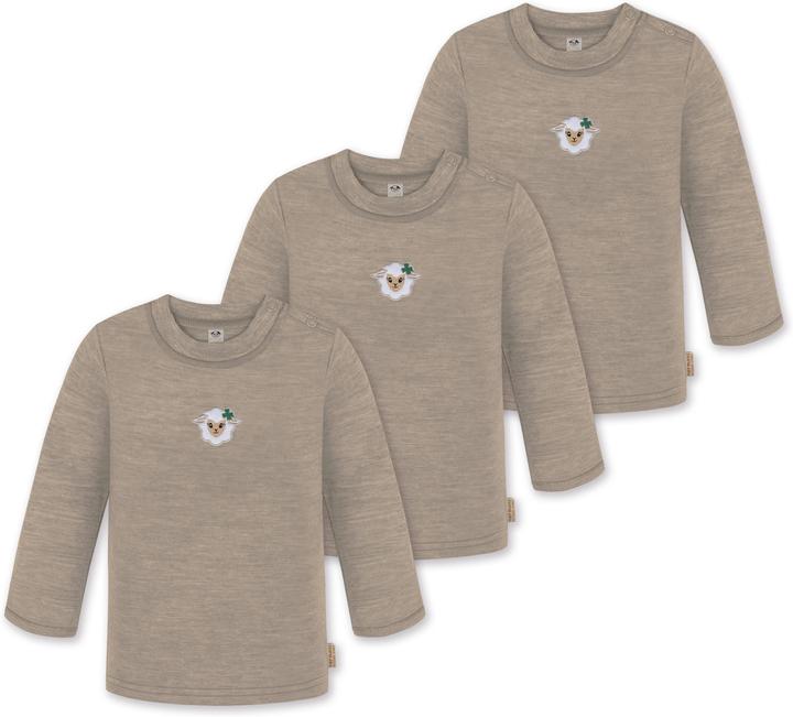 Normani 3er Pack Baby Merino Longsleeve „Taupo" - 9467