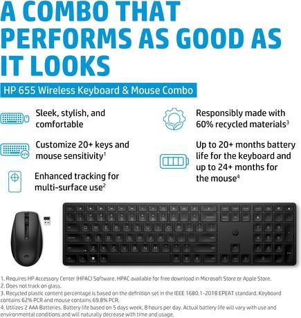 Produktbild HP 655 WRLS KB/MSE Combo Germany - Germa (DE, Kabellos)