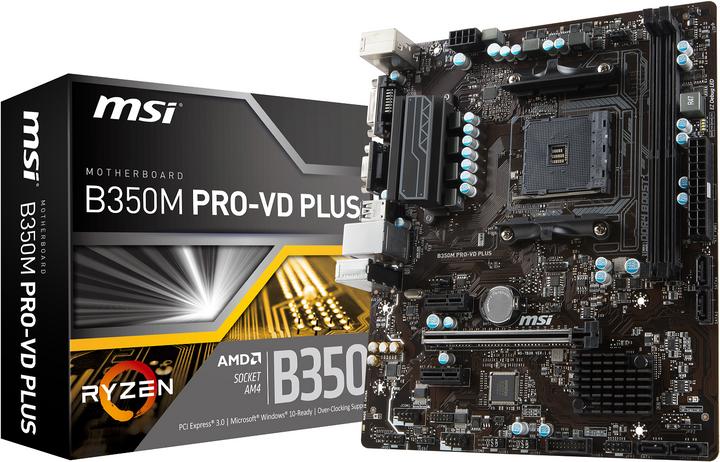Produktbild MSI B350m Pro-Vd Plus (AM4, AMD B350, mATX)