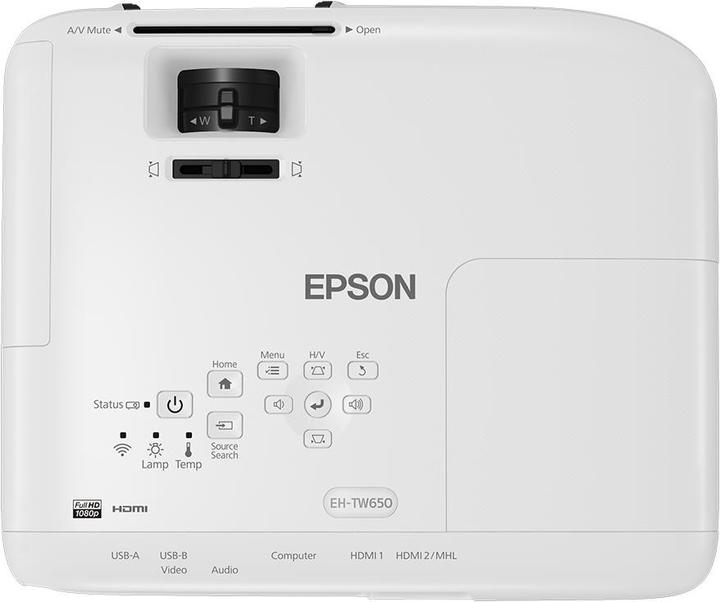 Image du produit Epson Eh-Tw650 (Full HD, 3100 lm, 1.02 - 1.23:1)