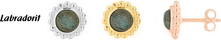 Immagine prodotto Leyda Orecchini di labradorite (Argento 925 1 micron placcato oro giallo 18 K, Pietra colorata)