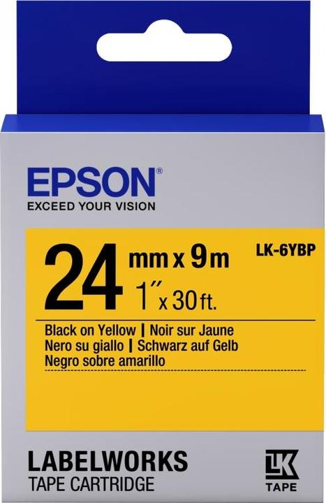 Energie-Label Epson Klebeband, 24 mm (C53S656005) (2.40 cm, Schwarz, Gelb)
