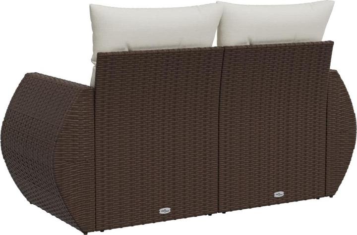 Produktbild VidaXL Gartensofa mit Kissen 2-Sitzer Outdoor Sofa Gartenstuhl Braun Poly Rattan