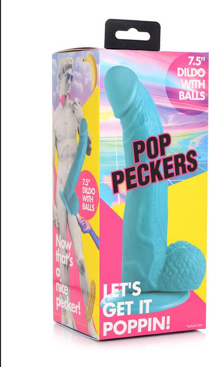 Image du produit Pop Peckers Poppin Dildo 19 cm - Blue