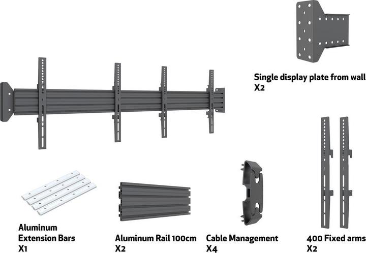 Produktbild Multibrackets Dual Halterung 2 x 32"-75", schwarz, max 2x40kg