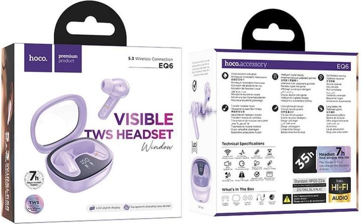 Actual product image Hoco Shadow EQ6, Purple (7 h, Wireless)