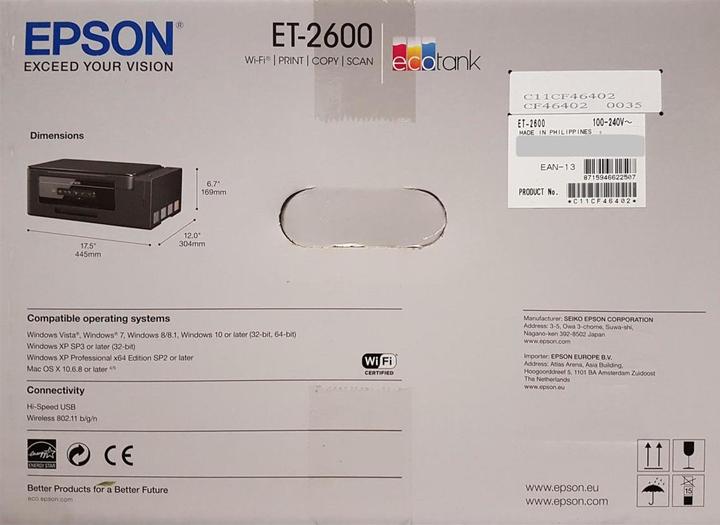 Image du produit Epson ET-2600 EcoTank (Réservoir d'encre, Couleur)