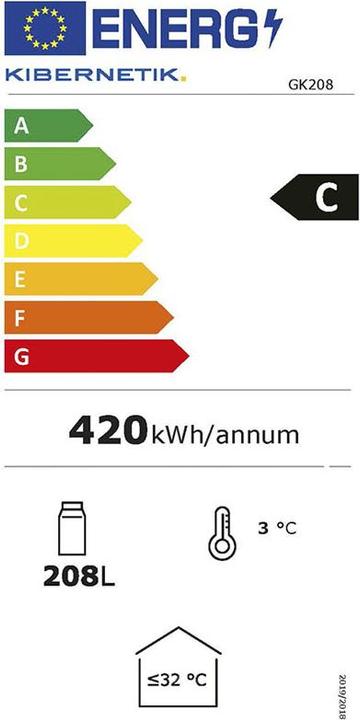 Energie-Label Kibernetik FSP GK208 Getränkekühlschrank (208 l)