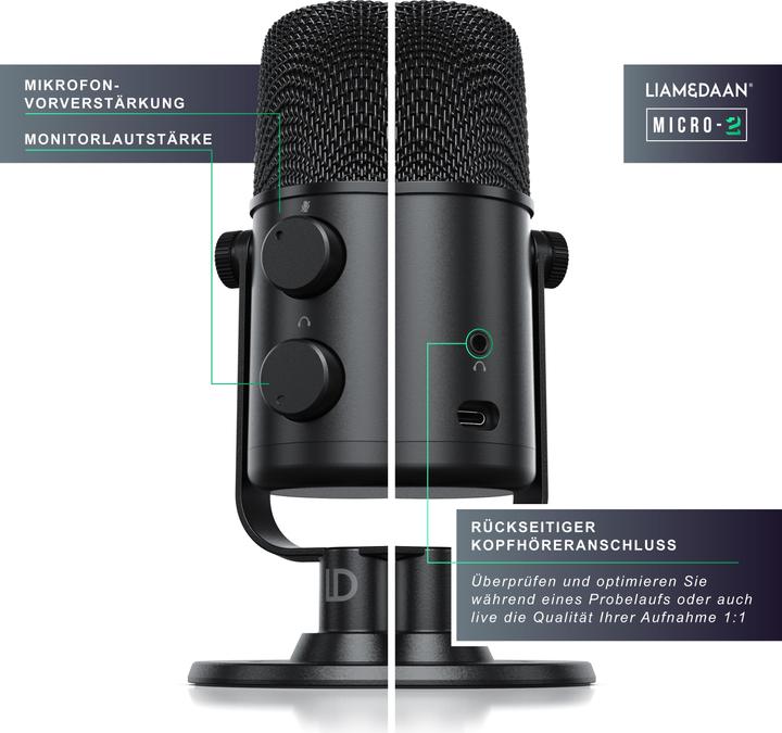Actual product image Liam & Daan USB Podcast Mikrofon