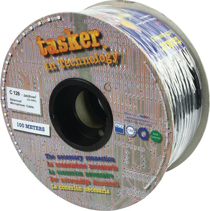 Actual product image Tasker C128-Black 100m 2 x 0.35 mm2 microfoon cable, diameter 6.3 mm (100 m)