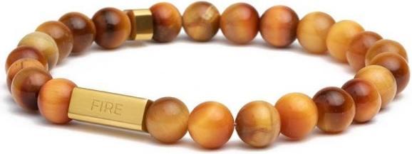 Gemini Armband - Naturstein Tigerauge - Grösse S (8 mm natürlicher Tigeraugenstein)