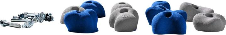 Actual product image Kletterbude Climbing holds for children complete set StarterKids sprouts, made in Germany (Blue-Grey)