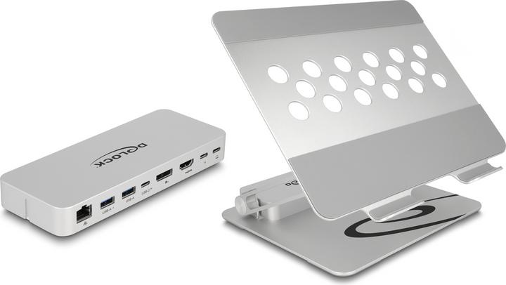 Immagine prodotto Delock Supporto per tablet e notebook con docking station integrata (USB-C, 8 Porti)
