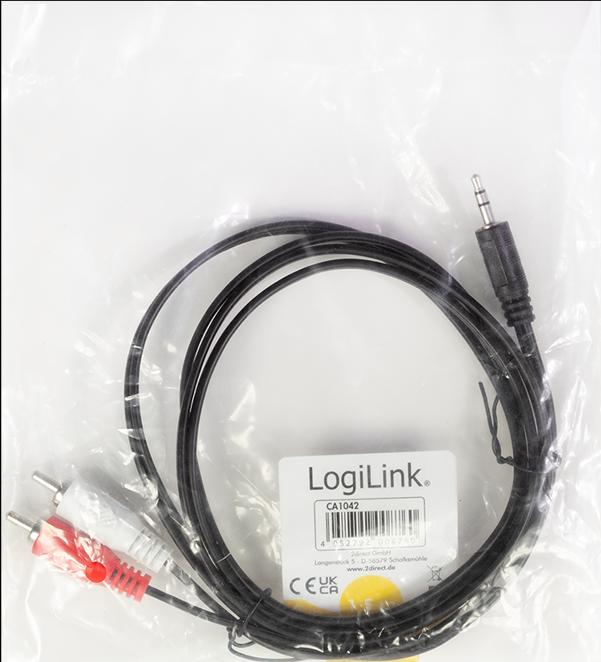 Actual product image LogiLink Connection cable (1.50 m, 3.5mm jack (AUX), Cinch)