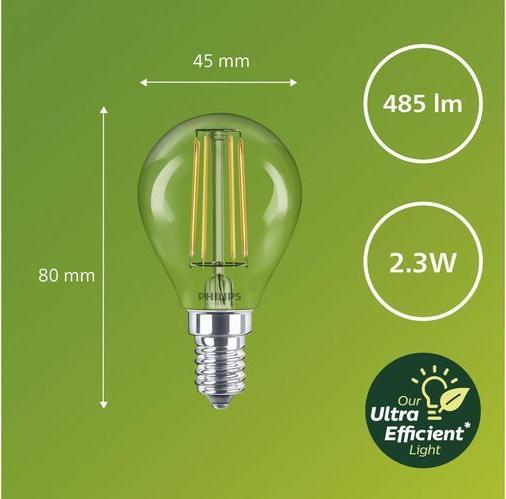 Immagine prodotto Philips Ultra efficiente (E14, 2.30 W, 485 lm, 1 x, A)
