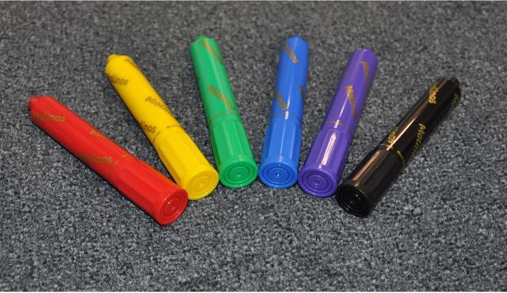 Actual product image Malinos wax crayons 3-in-1, 6 pieces (Multicoloured, 6 x)