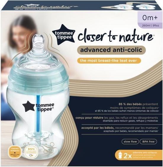 Image du produit Tommee Tippee 225252 2 X 260 ML BOUTEILLE. A/COL ADVANCED (260 ml)