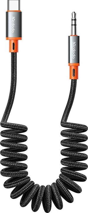 Actual product image Mcdodo Typ-C auf AUX 3.5 Stecker-Spiralkabel (3.5mm jack, USB Type C)