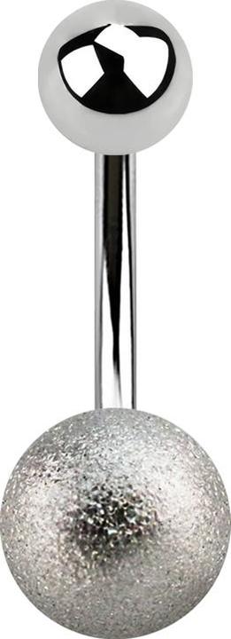 Star Piercing Banane silber mit Kugel und Kugel gesprenkelt (ohne Messing, Chirurgenstahl 316L)