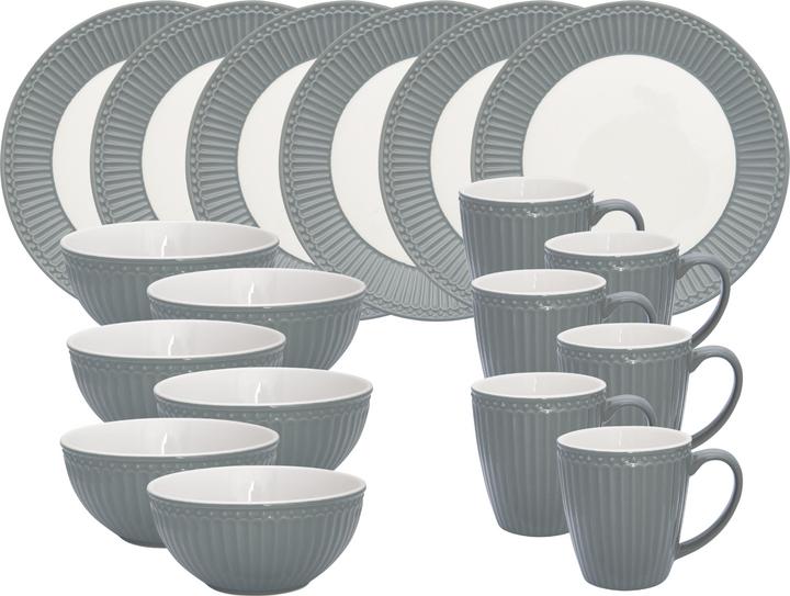 Greengate Alice Frühstücksset stone grey 18tlg (6 Piece)