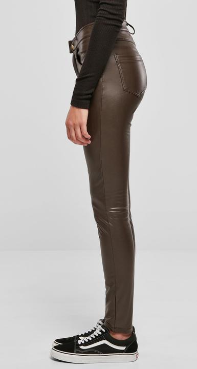 Actual product image Urban Classics Ladies Mid Waist Synthetic Leather Pants (28)