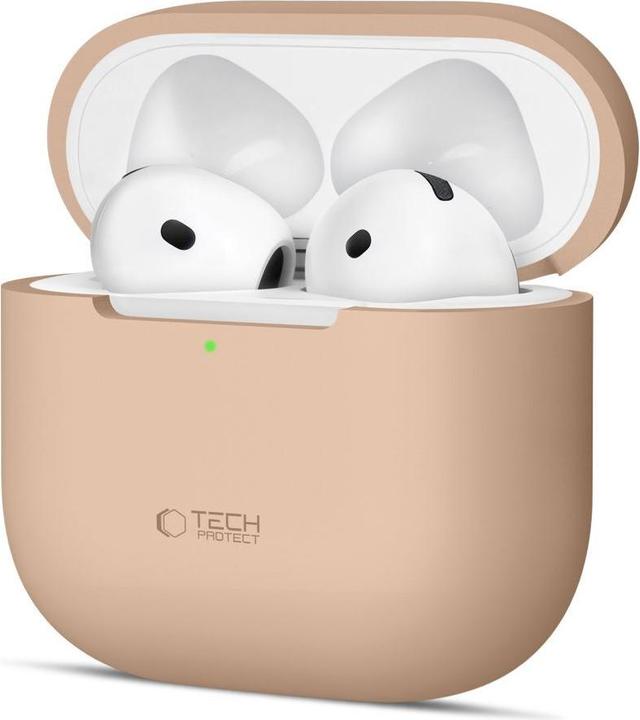 Produktbild Tech-Protect Silikonhülle für Apple AirPods 4 - Beige (Kopfhörer Tasche)