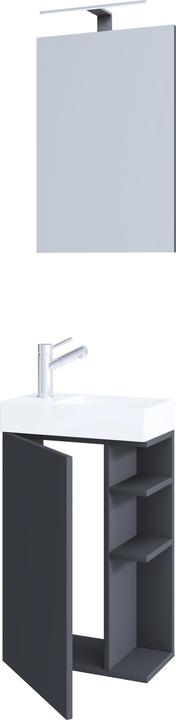 Actual product image VCM 3-piece Bathroom Furniture Set Guest WC Guest Bathroom Washbasin Small Narrow Lumia Mirror