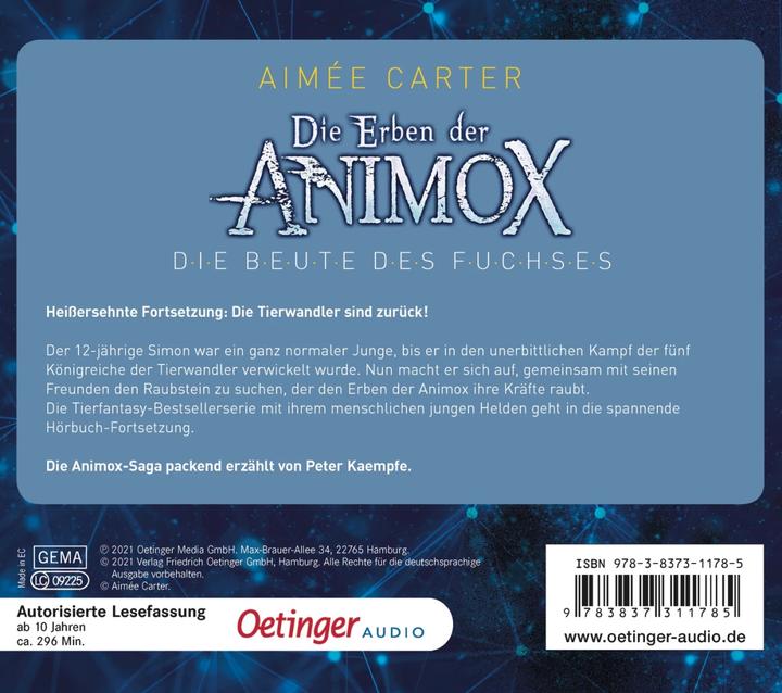 Actual product image The heirs of Animox 1. the prey of the fox (Aimée Carter, German)