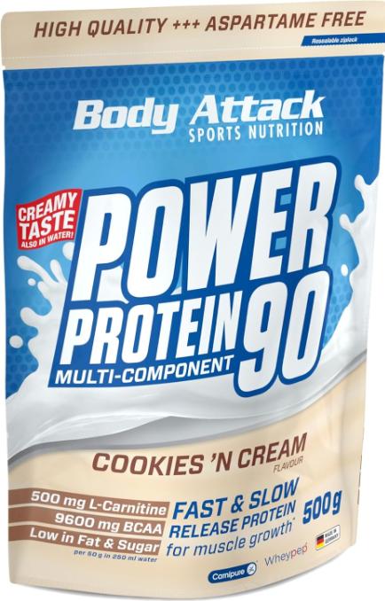 Actual product image Body Attack New Power Protein 90 (500g bag) (Cookies and Cream, 1 pcs., 500 g)