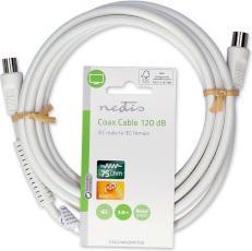 Produktbild Nedis Koaxial Kabel | IEC (Coax) Stecker | IEC (Coax) Buchse | Vernickelt | 120 dB | 75 Ohm | 4-fach (120 dB, Antennenkabel)