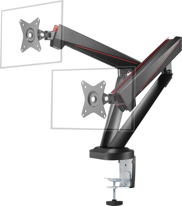 Deltaco Gaming Bras pour double écran Pro Gaming (Tables, 32")